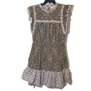 NWT Universal Thread Size Large Green Floral Cottagecore Two Pocket Cotton Dress